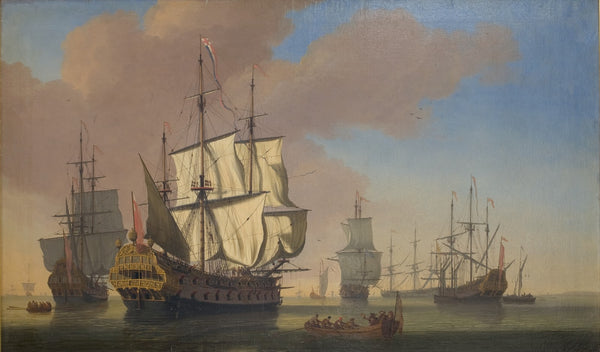 English Warships in a Roadstead in Calm Weather 1677