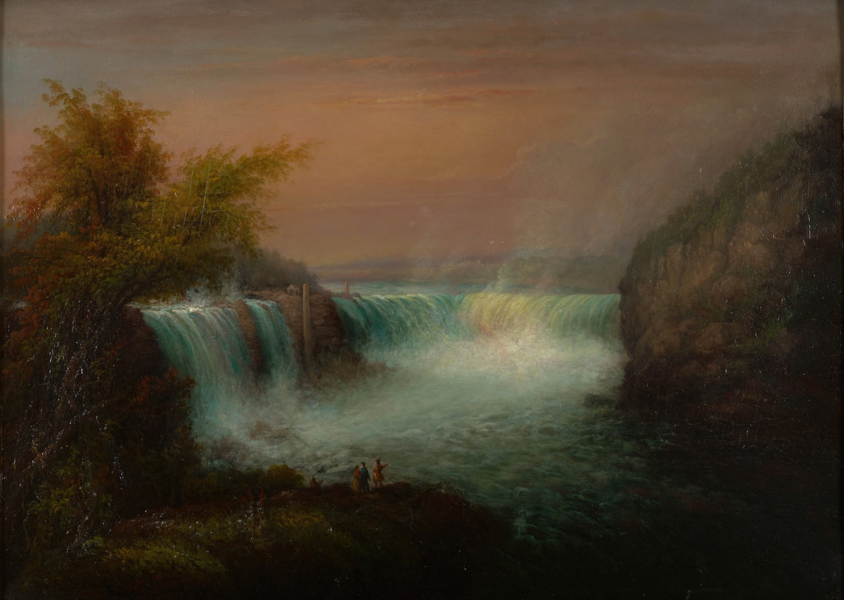 View of Goat Island and Niagara Falls circa 1846