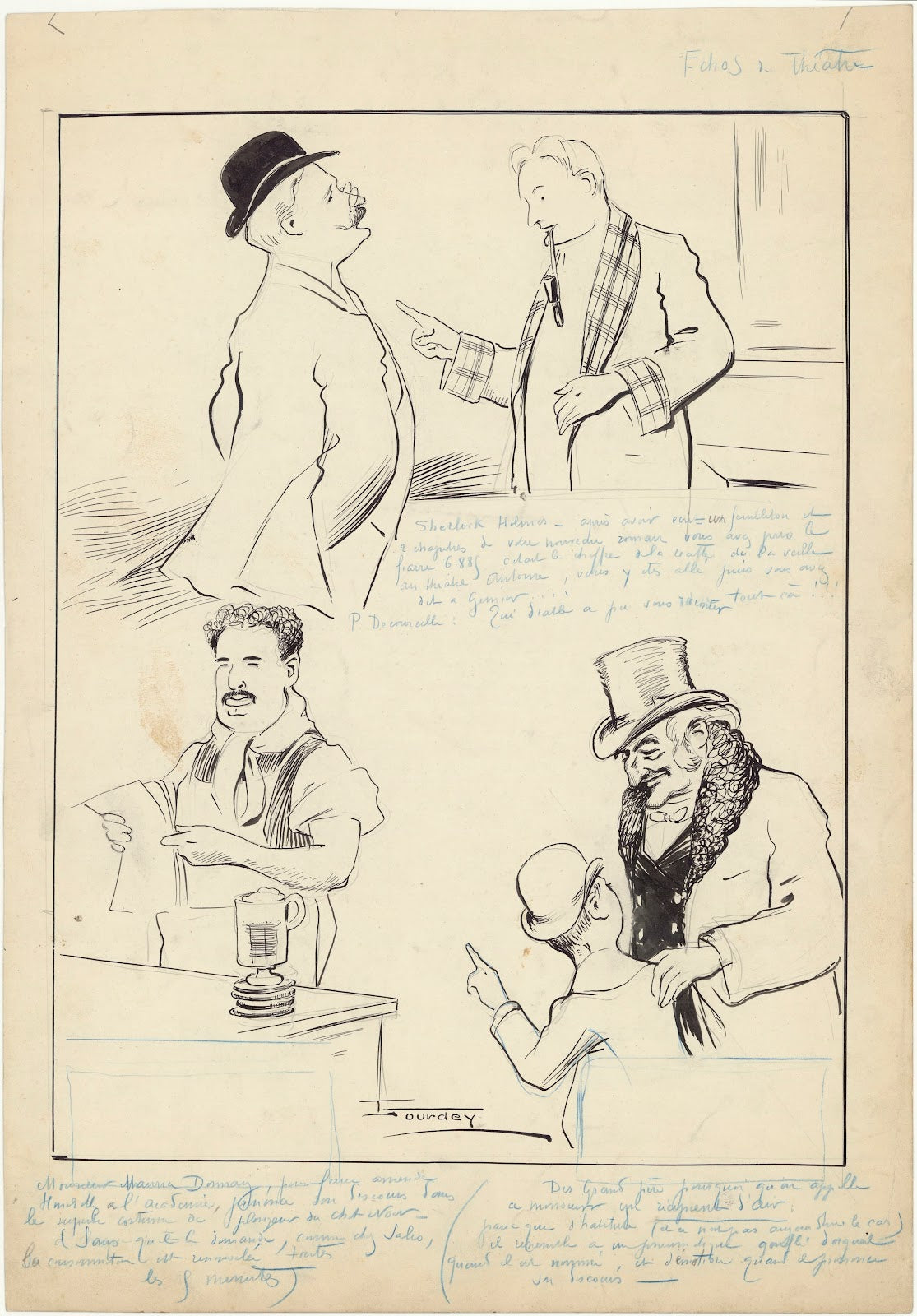 Echos de théâtre Pierre Decourcelle et Maurice Donnay 1908