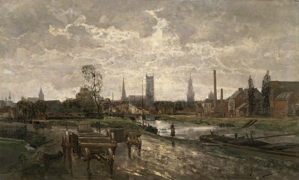 Panoramisch gezicht op Gent circa 1881
