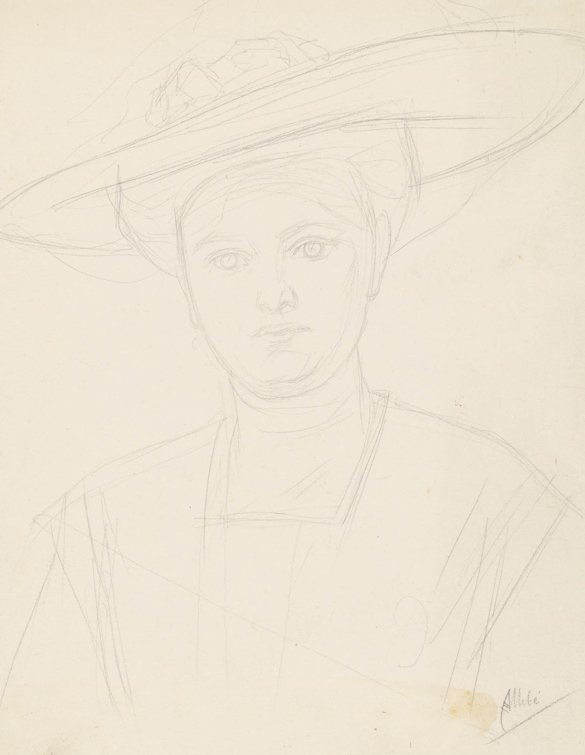 Portret van een vrouw met een hoed 1848 1927