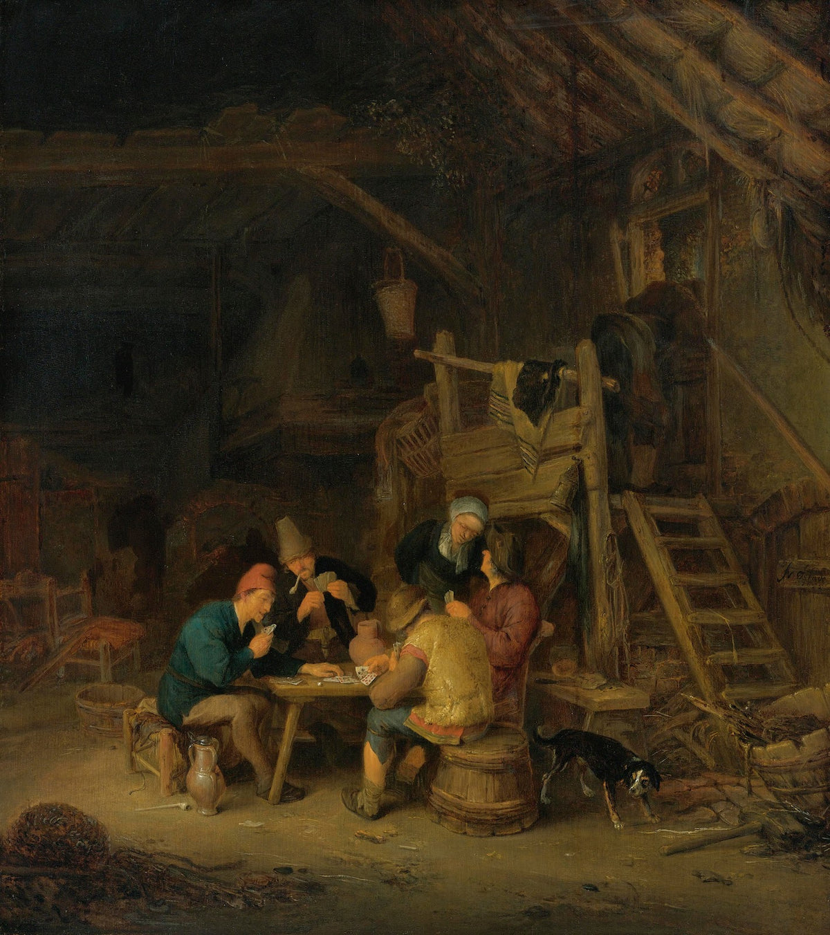 Four Card Players In A Rustic Interior 1655