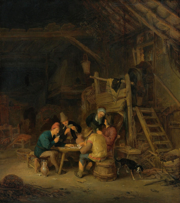 Four Card Players In A Rustic Interior 1655