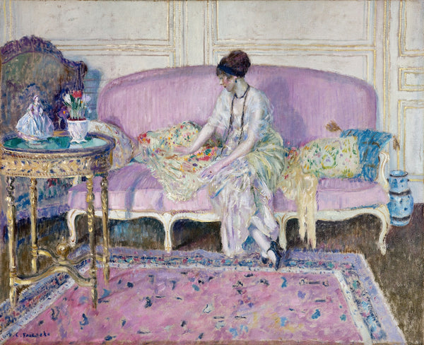 Woman Seated on Sofa in Interior 191214
