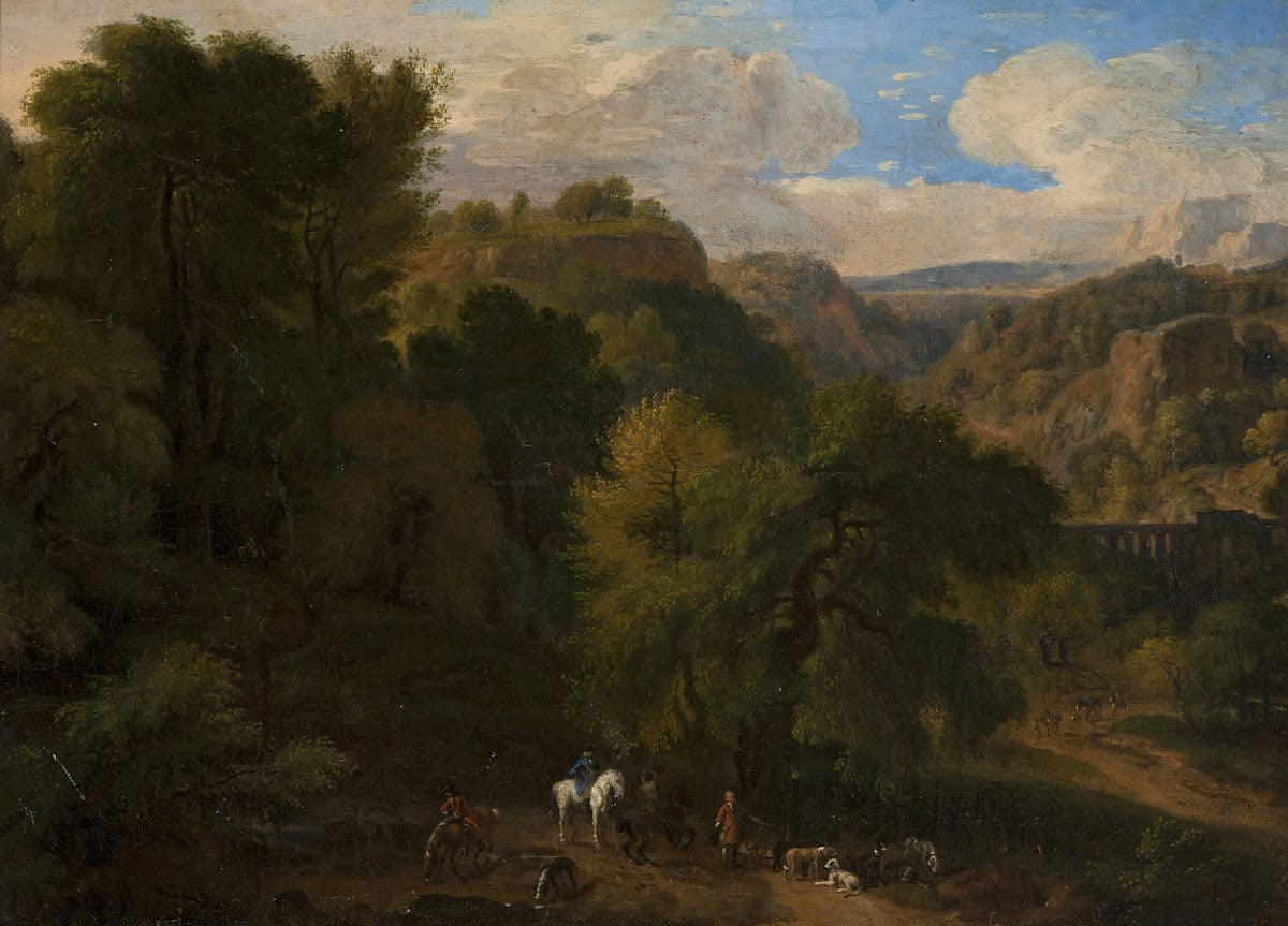 Landscape with a hunting scene