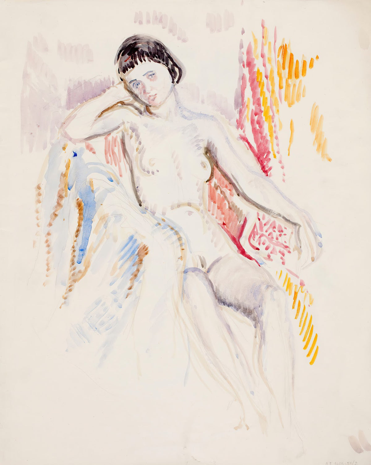 Istuva alaston malli 1912 1913