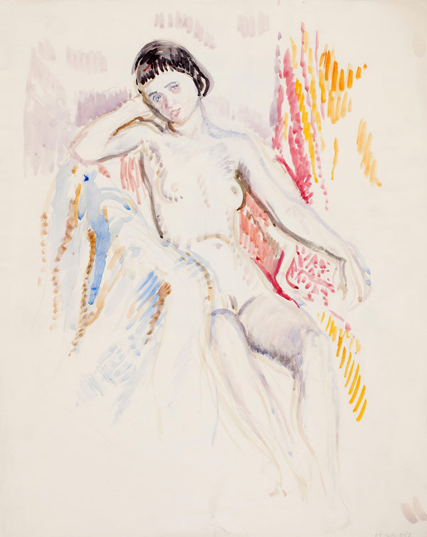 Istuva alaston malli 1912 1913