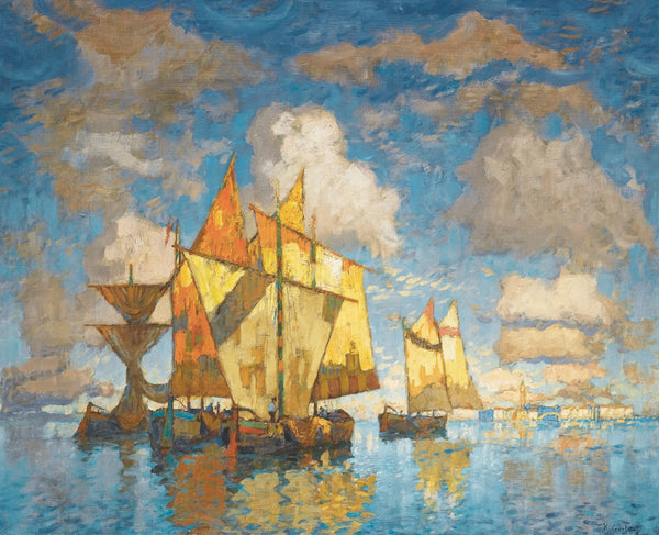 Fishing Boats In The Lagoon Venice 1941