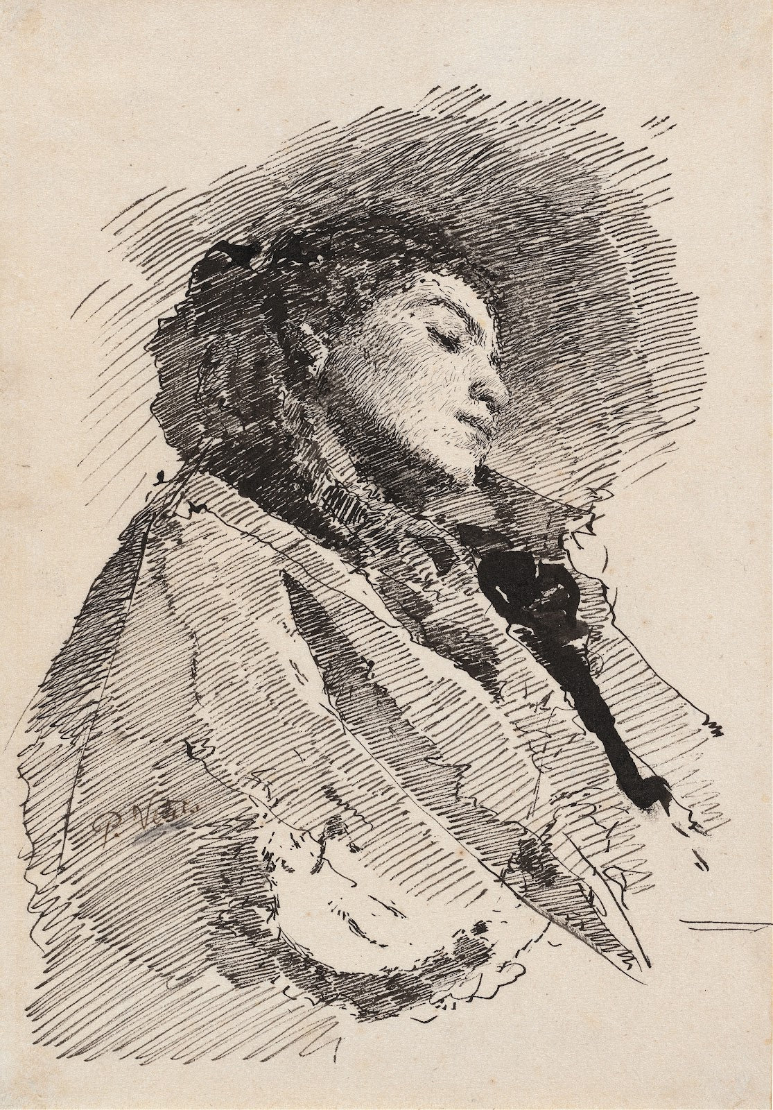 Young Woman Asleep 1870s