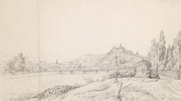 Panoramaansicht von Graz mit der Radetzkybrücke