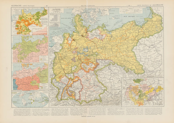 Carte Politique de lAllemagne 1913