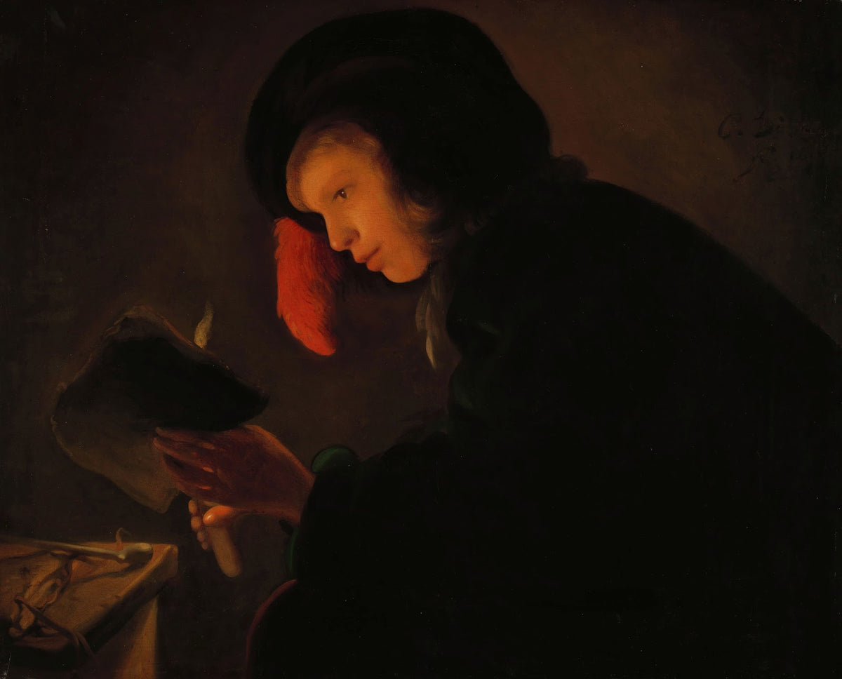 Young Man by Candlelight 1645