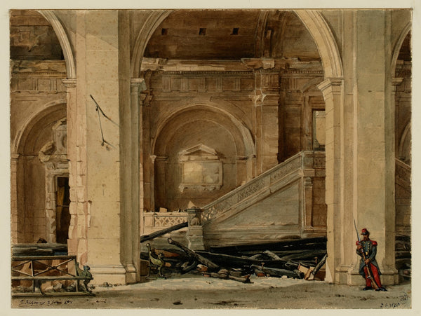 Lescalier du Palais de Justice après lincendie de 1871 1871