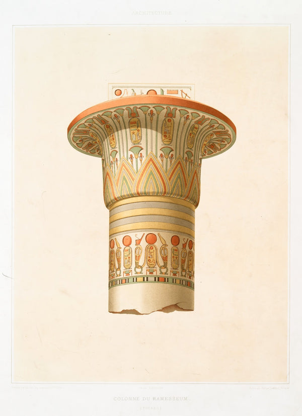 Architecture colonne du Ramesseum Thèbes 1878