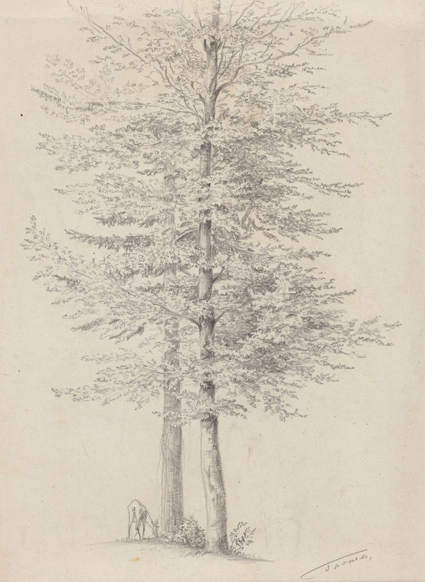 Goat Grazing near Two Trees 1858
