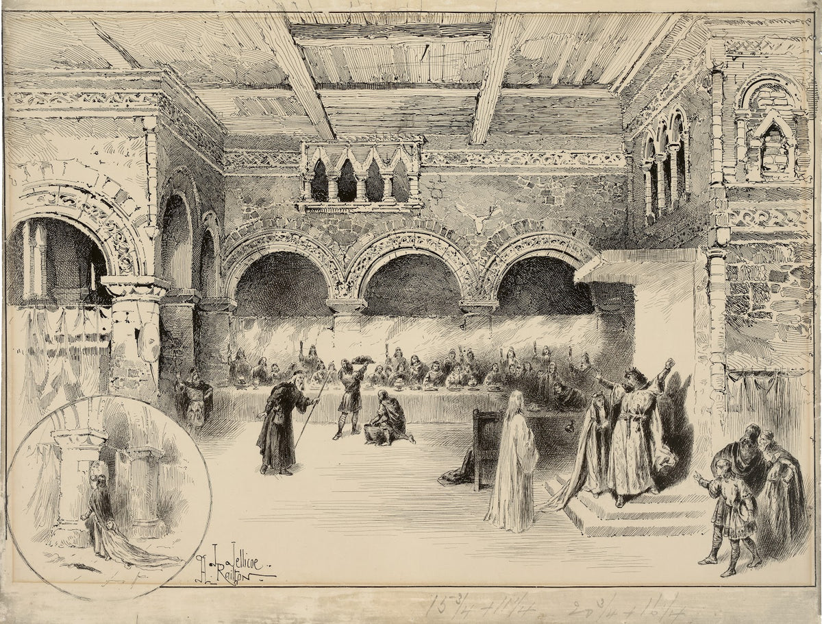 Macbeth banquet scene Lyceum Theatre February 2 1889 Sir Henry Irving as Macbeth