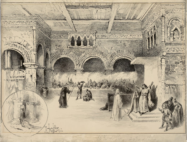 Macbeth banquet scene Lyceum Theatre February 2 1889 Sir Henry Irving as Macbeth