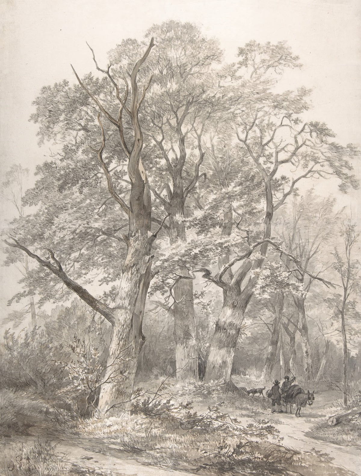 A Forest with Two Men Conversing 1842