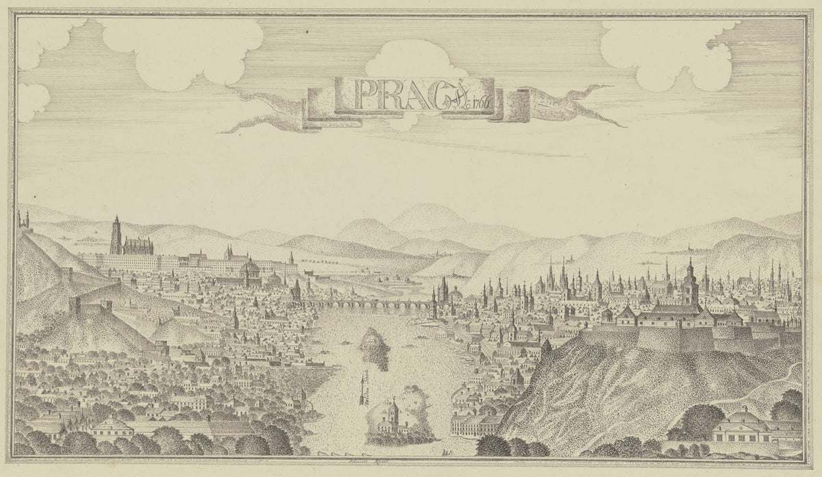 Ansicht von Prag mit der Moldau 1770