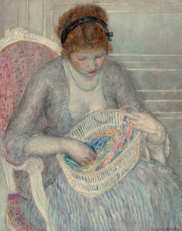 Girl with a Basket of Ribbons 1915