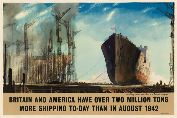 Britain and America Have Over Two Million Tons More Shipping Today Than in Augus