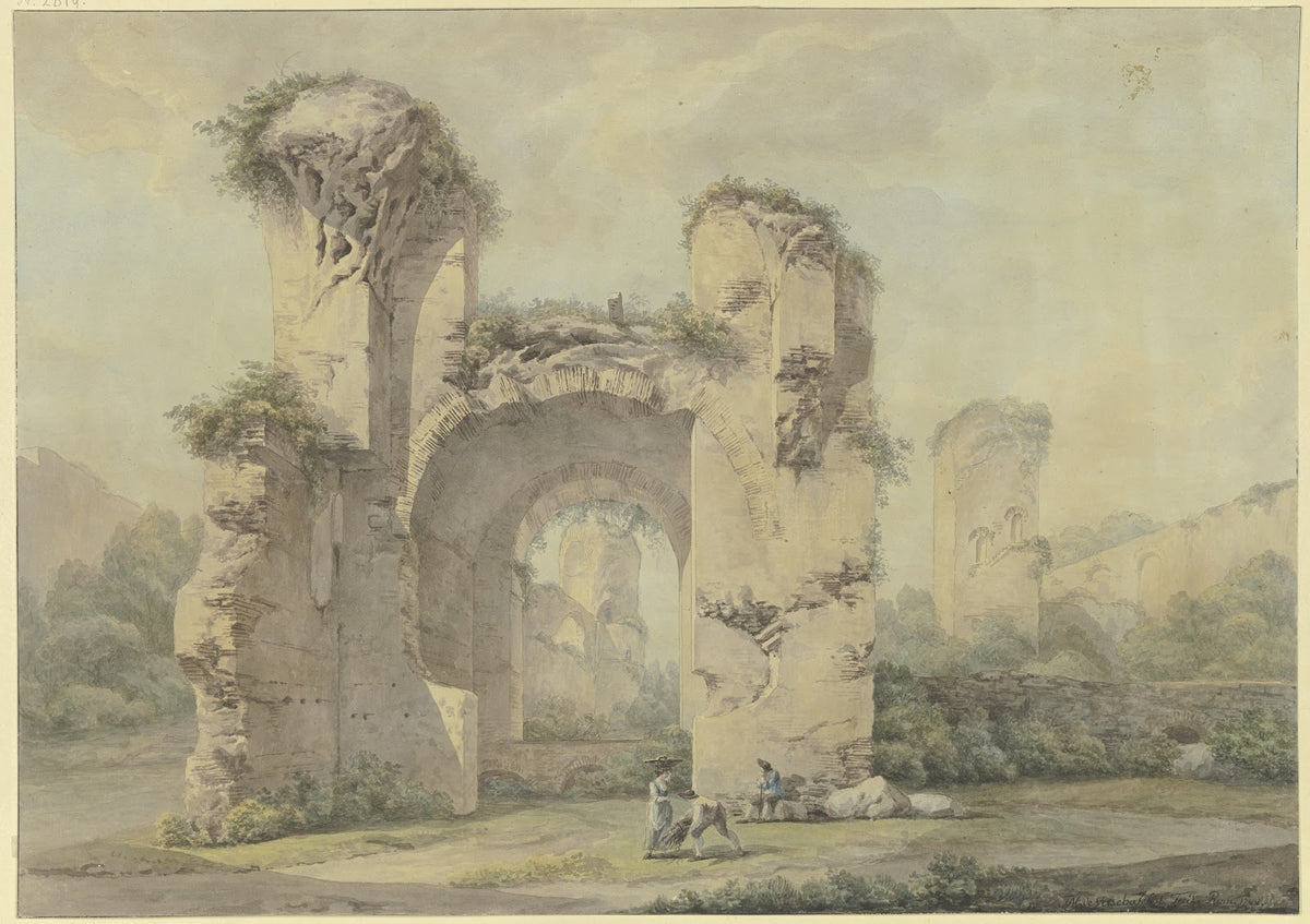 Römische Ruinen mit Tonnengewölbe die Bäder des Caracalla 1788