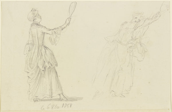 Zwei Mädchen beim Federballspiel 1758