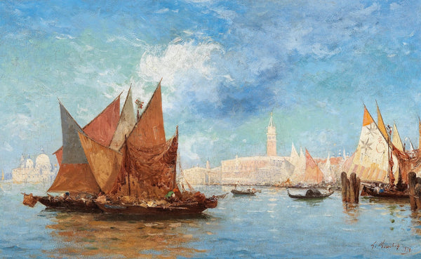 Venice Fishing Boats in the Bacino di San Marco 1874