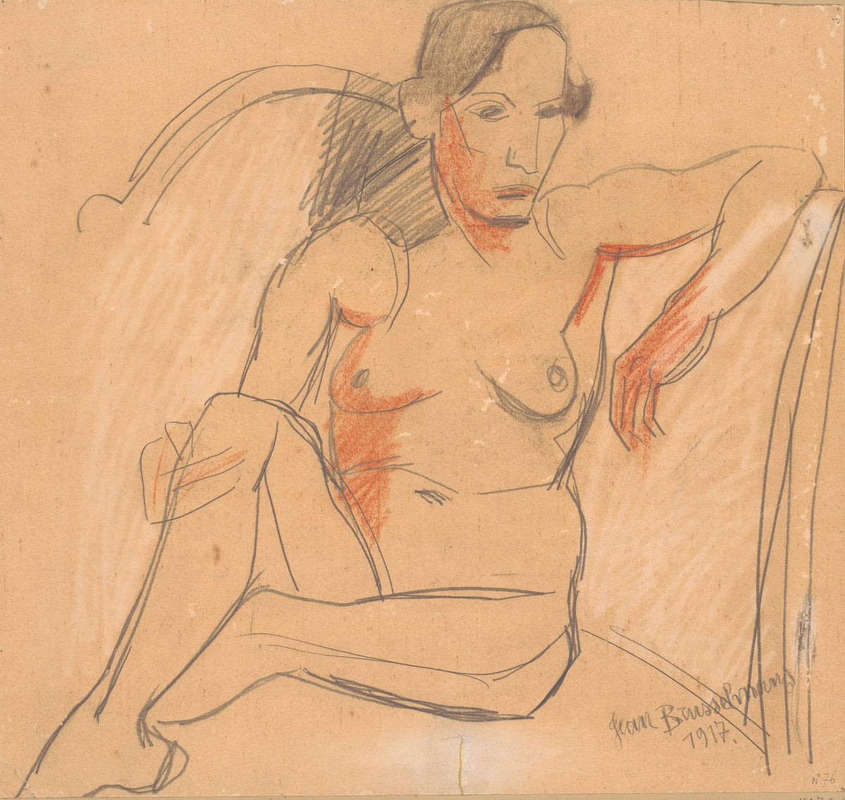 Seated nude woman 1917
