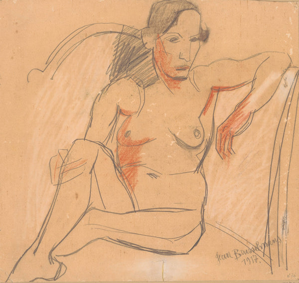 Seated nude woman 1917