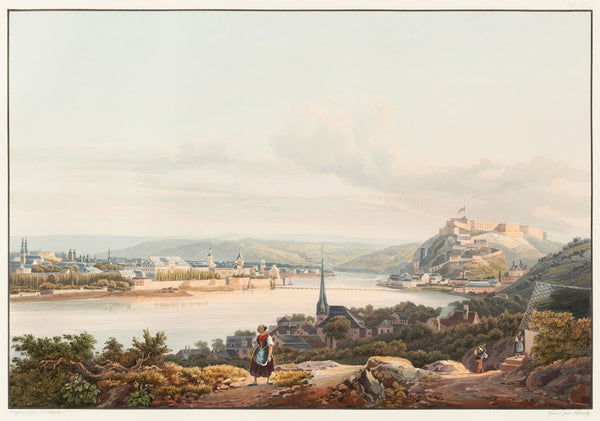 Vue de la ville de Coblence et de la forteresse dEhrbreitenstein