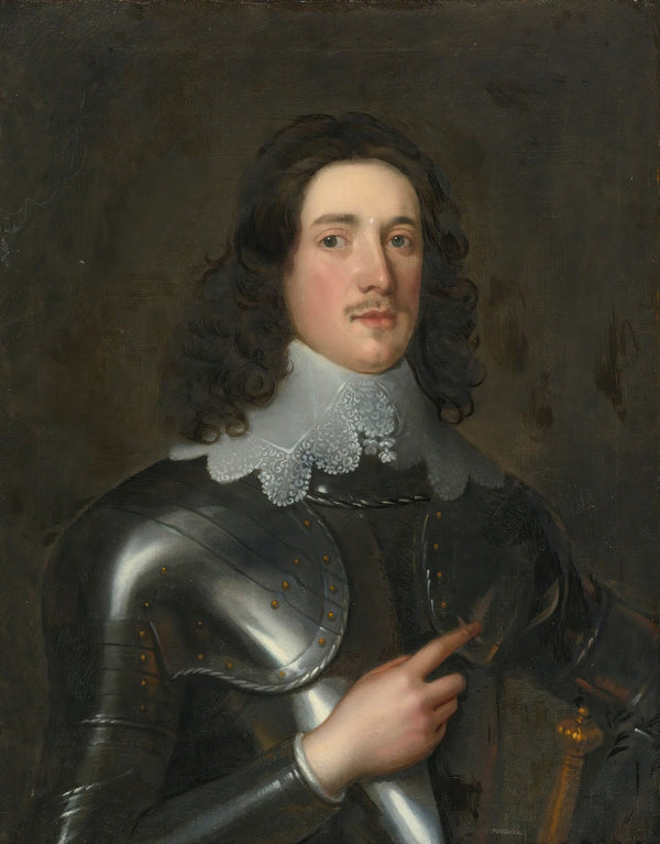 Portrait of a young man in armor with a lace collar