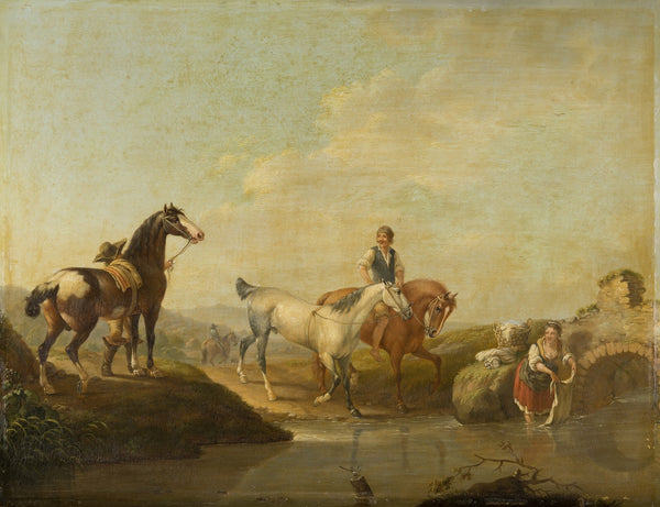 A Groom Leading two Horses to the Water 1780 1789