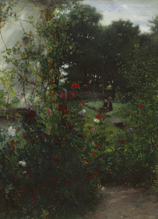 Meadow in front of Leibls studio in Aibling 1893