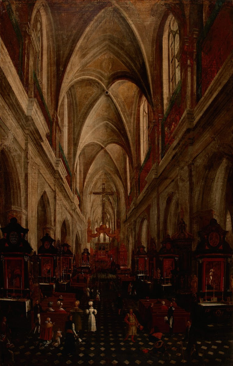 Interior of St Marys Church in Krakow 1840