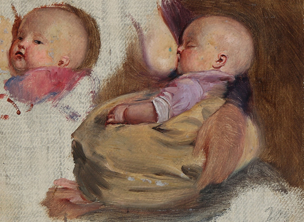 Studie af et barn der ammes