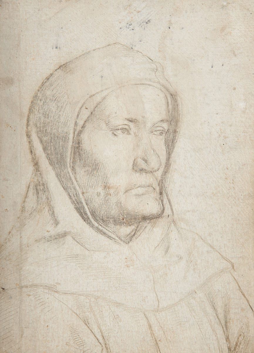 Mönch mit übergezogener Kaputze nach rechts 1502