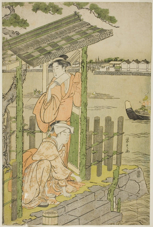 Gathering at a Teahouse on the Bank of the Sumida River c 1788 90