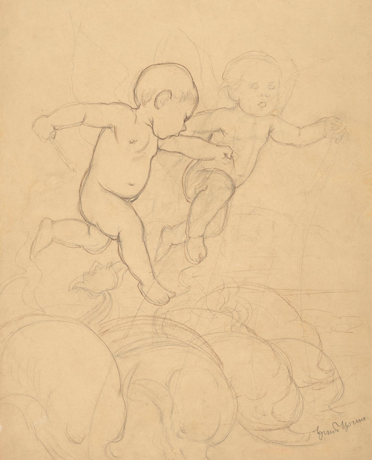 Putti Riding Dolphins 1880 1900