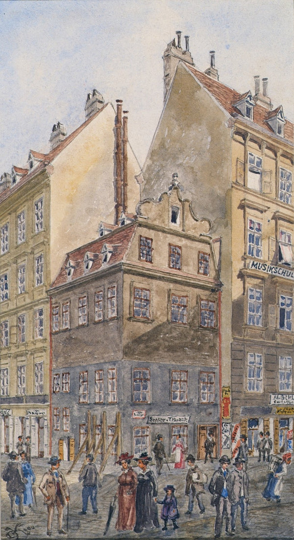 Der Salzgries in Wien Ecke Tiefer Graben 1904