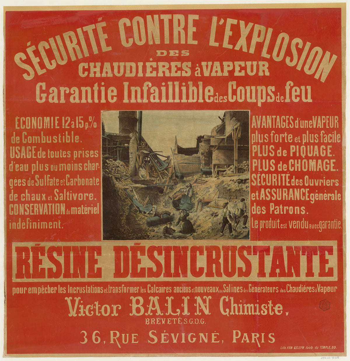 Sécurité contre lexplosion des chaudières à vapeur 1869