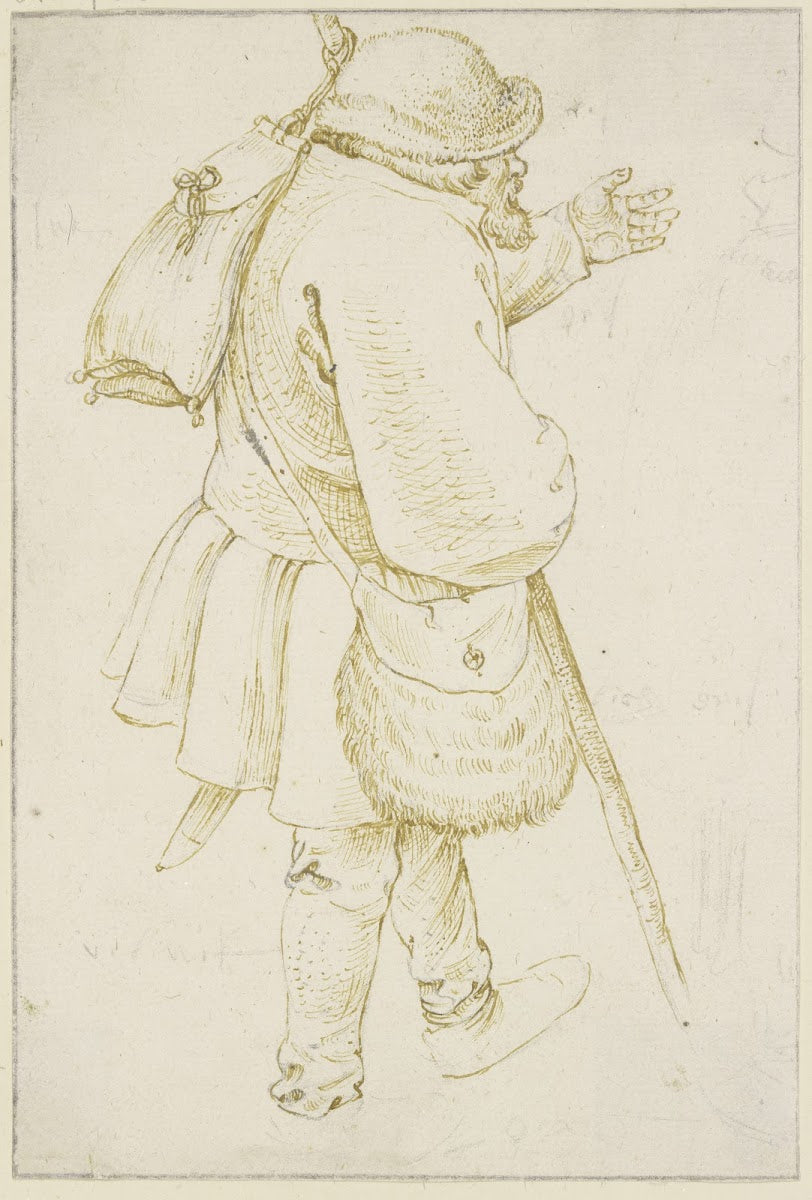 Walking Man with Knapsack
