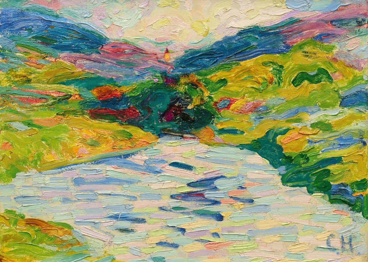 Landschaft mit Flußlauf 1910