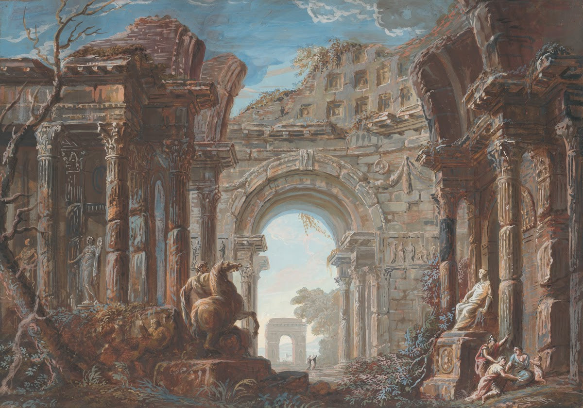 Architectural Capriccio with a Monumental Arch 18th century