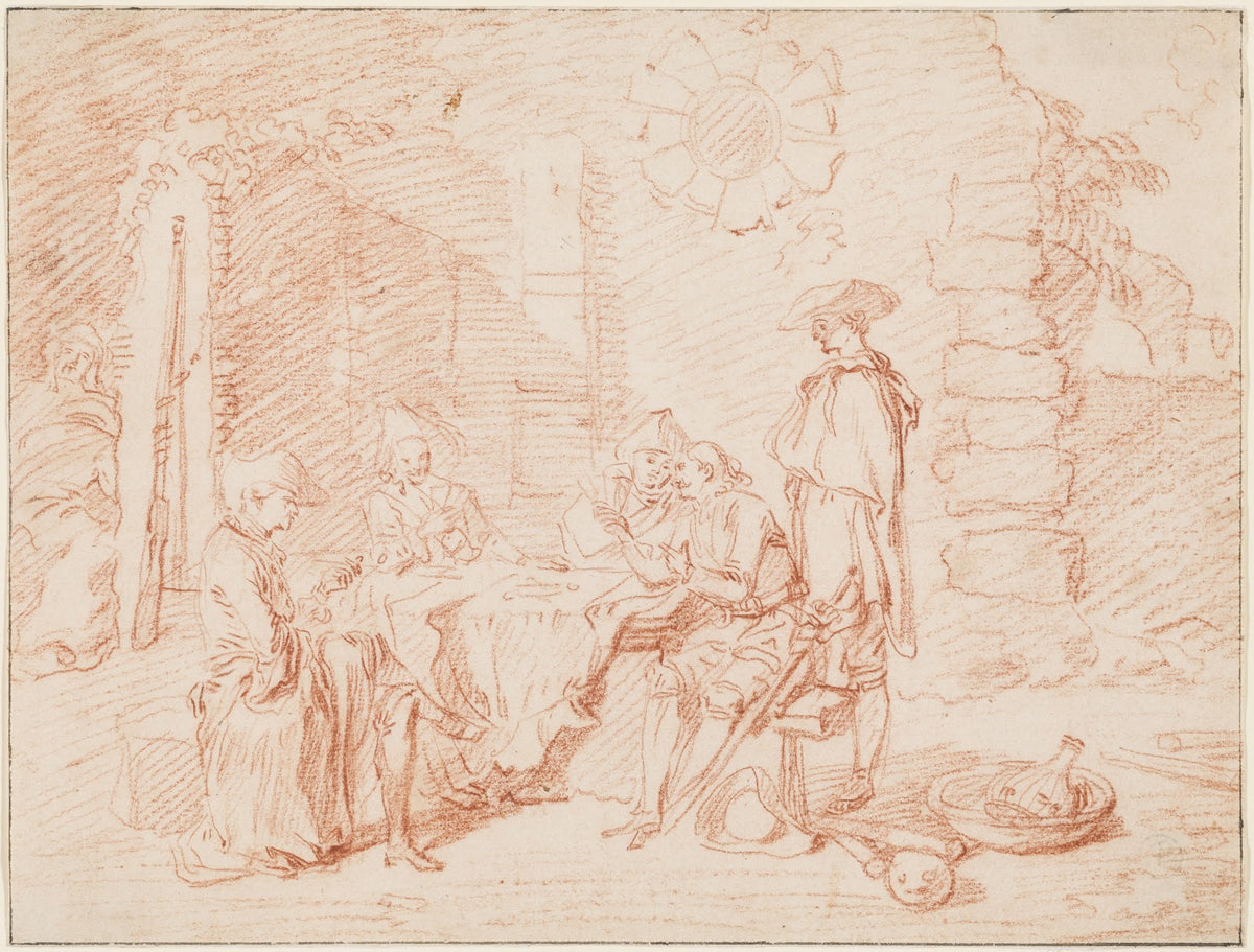 Soldiers Playing Cards in a Ruin ca 1710 1712