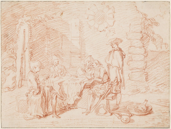 Soldiers Playing Cards in a Ruin ca 1710 1712