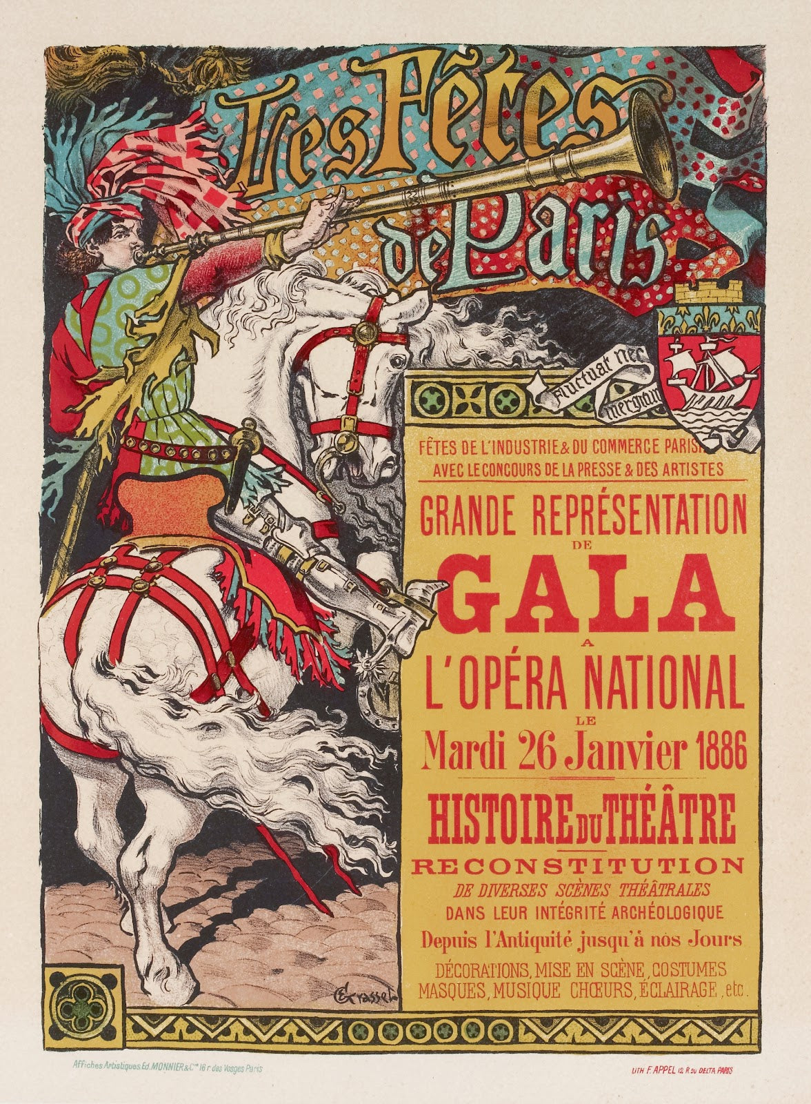 Les Fêtes de Paris Grande Représentation de Gala à lOpéra National le Mardi 26 J