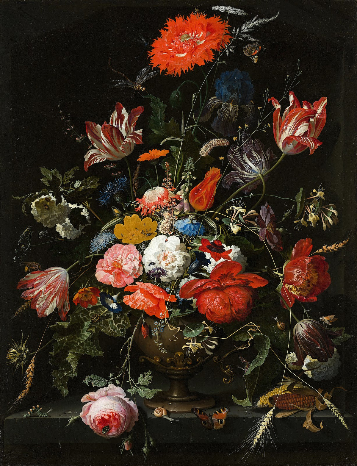 Flowers in a Metal Vase c 1670