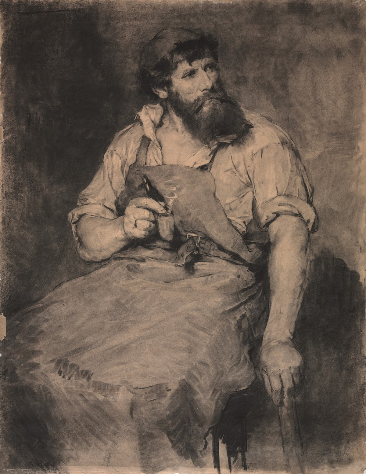 Smithy study for Das Gericht c1883