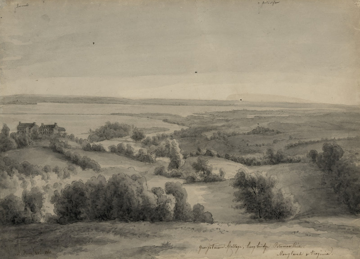 Georgetown College Long Bridge Potomac River Maryland VirginiaJune 21 1861 1861